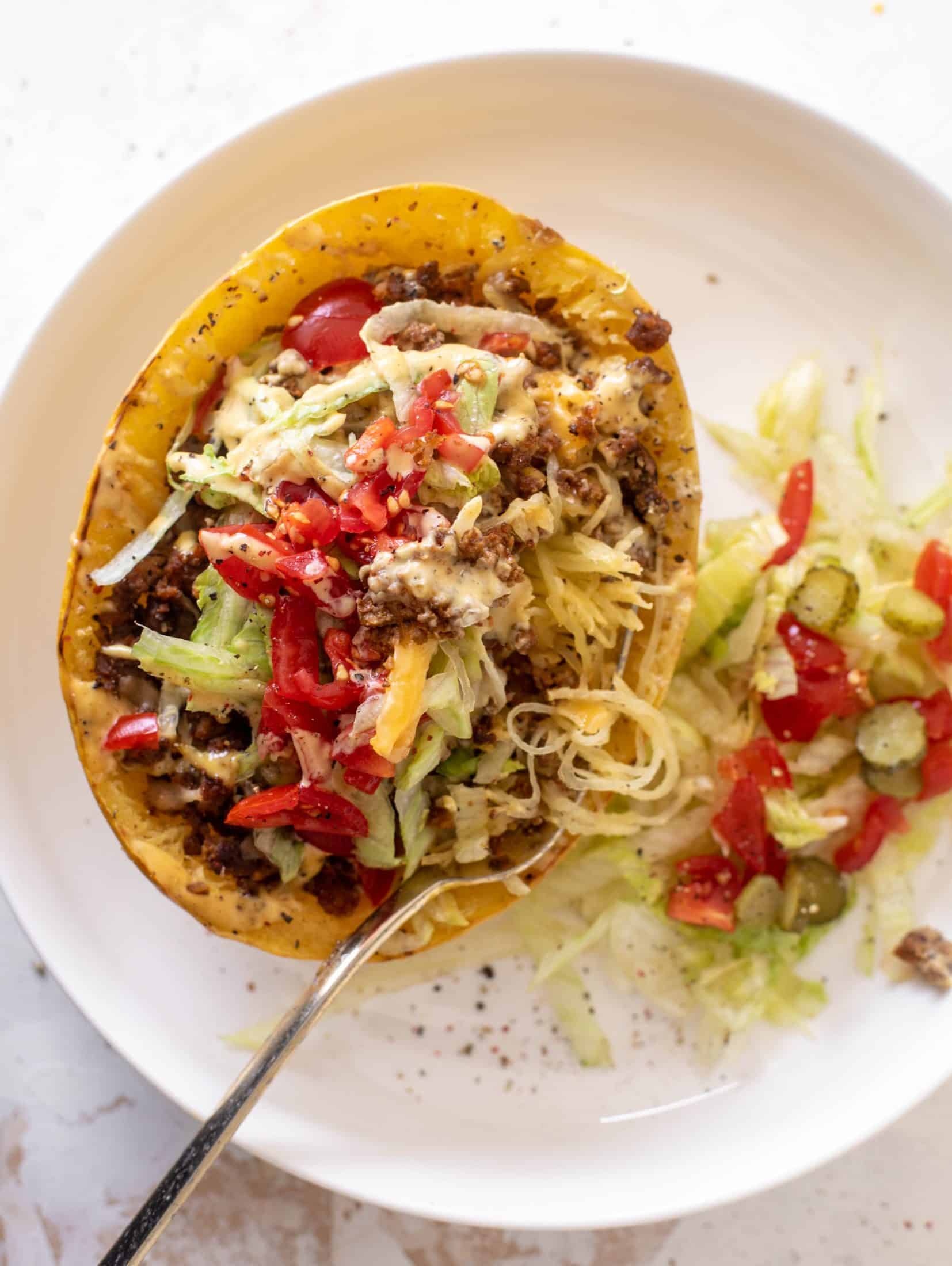cheeseburger spaghetti squash