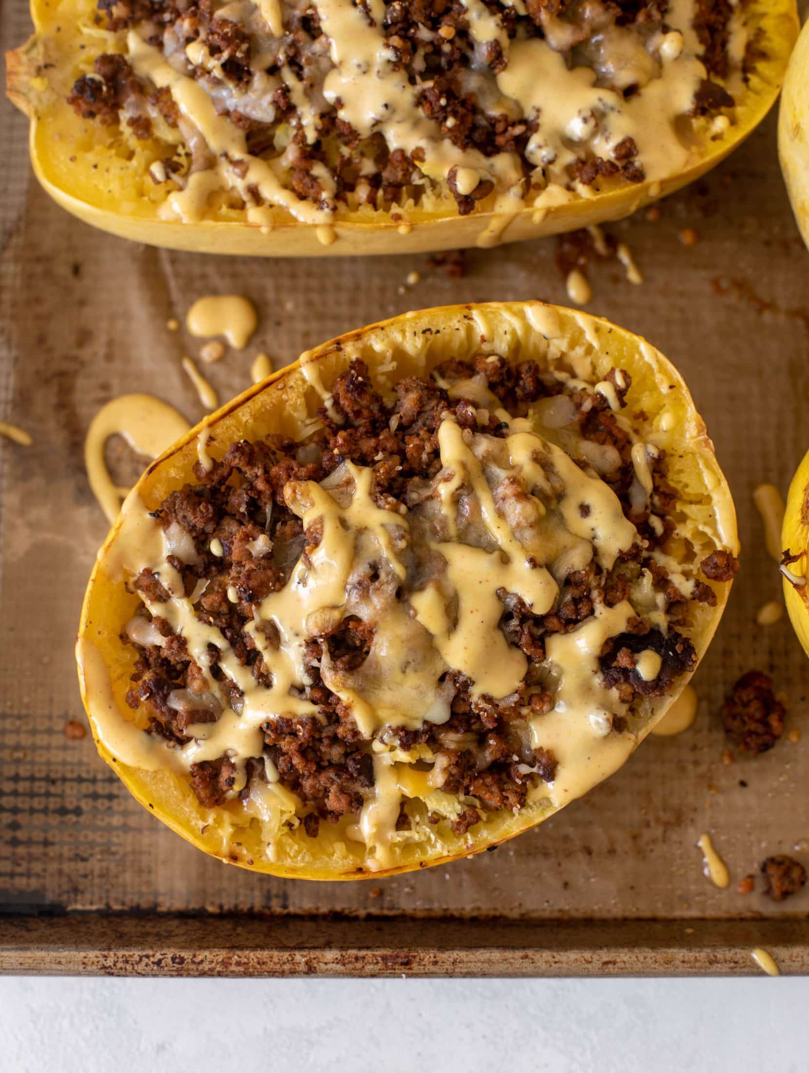 cheeseburger spaghetti squash