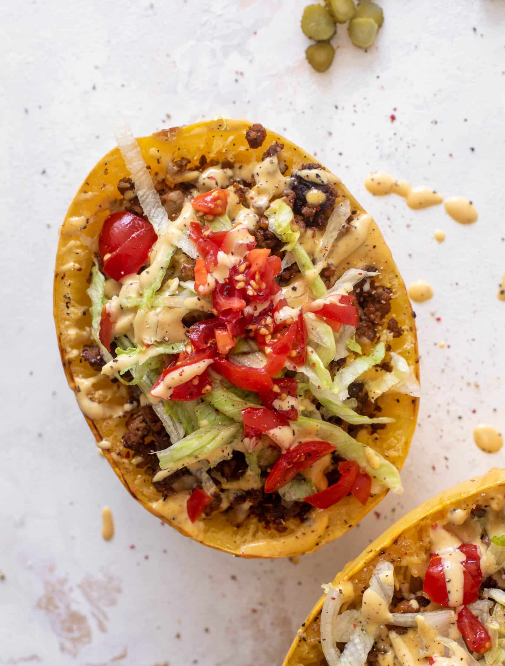 cheeseburger spaghetti squash